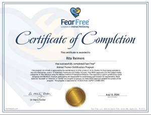 Fear Free Certification Rita Reimers Fear Free Certification Rita Reimers