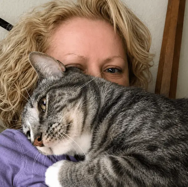 Cat behavior consultant Rita Reimers with Boo-Boo Kitty