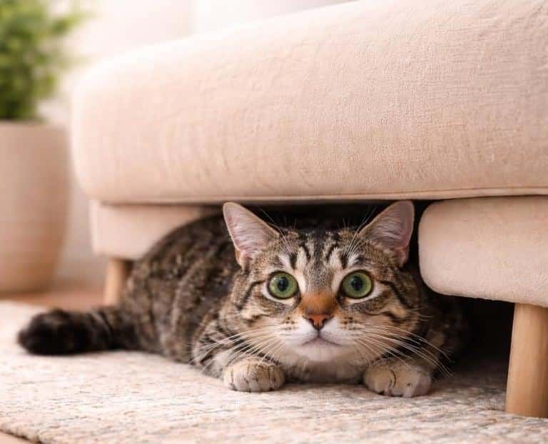 Cat illustrating anxiety and stress
